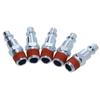 5Pcs Metal Pneumatic Connector with 1/4in NPT Male Thread Coated With Glue Hose Quick Connector US Type Air Hose Adapter Plug