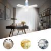 LED E27 Bulb Foldable Fan Blade Lamp 45W 60W Adjustable Indoor Light Home Factory Garage Workshop Energy Saving AC 220V 240V