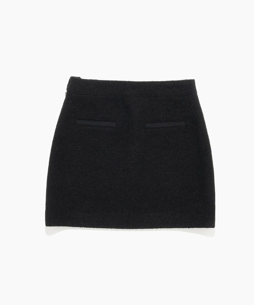 Tudument Boucle Tweed Mini Skirt Black