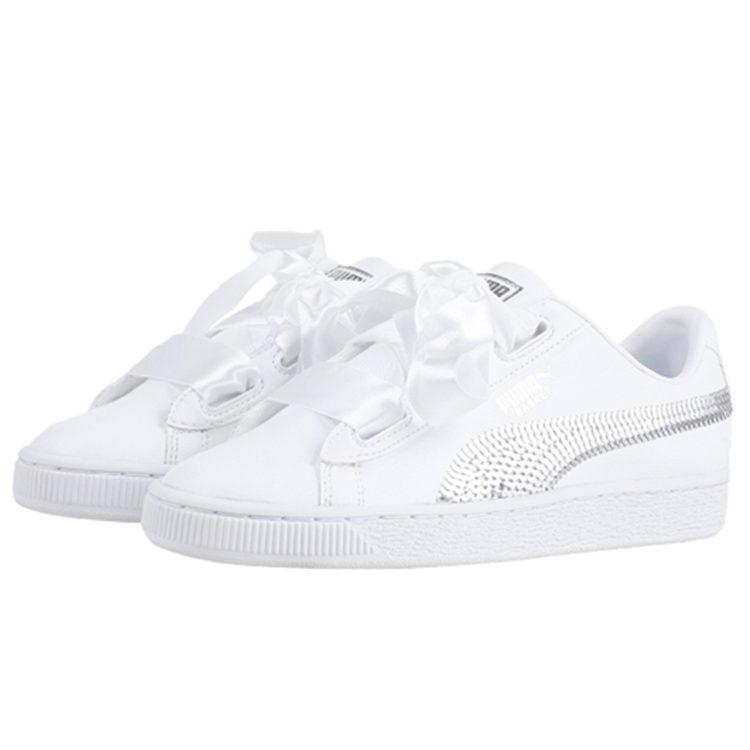 Puma Basket Low Top Kids' Skateboarding Shoes White Teenagers 366847-02