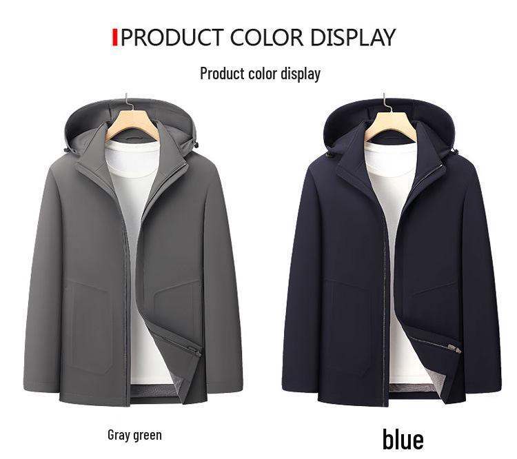 2025 Fall New Style Men's Jacket with Removable Hood - Casual Dad Coat