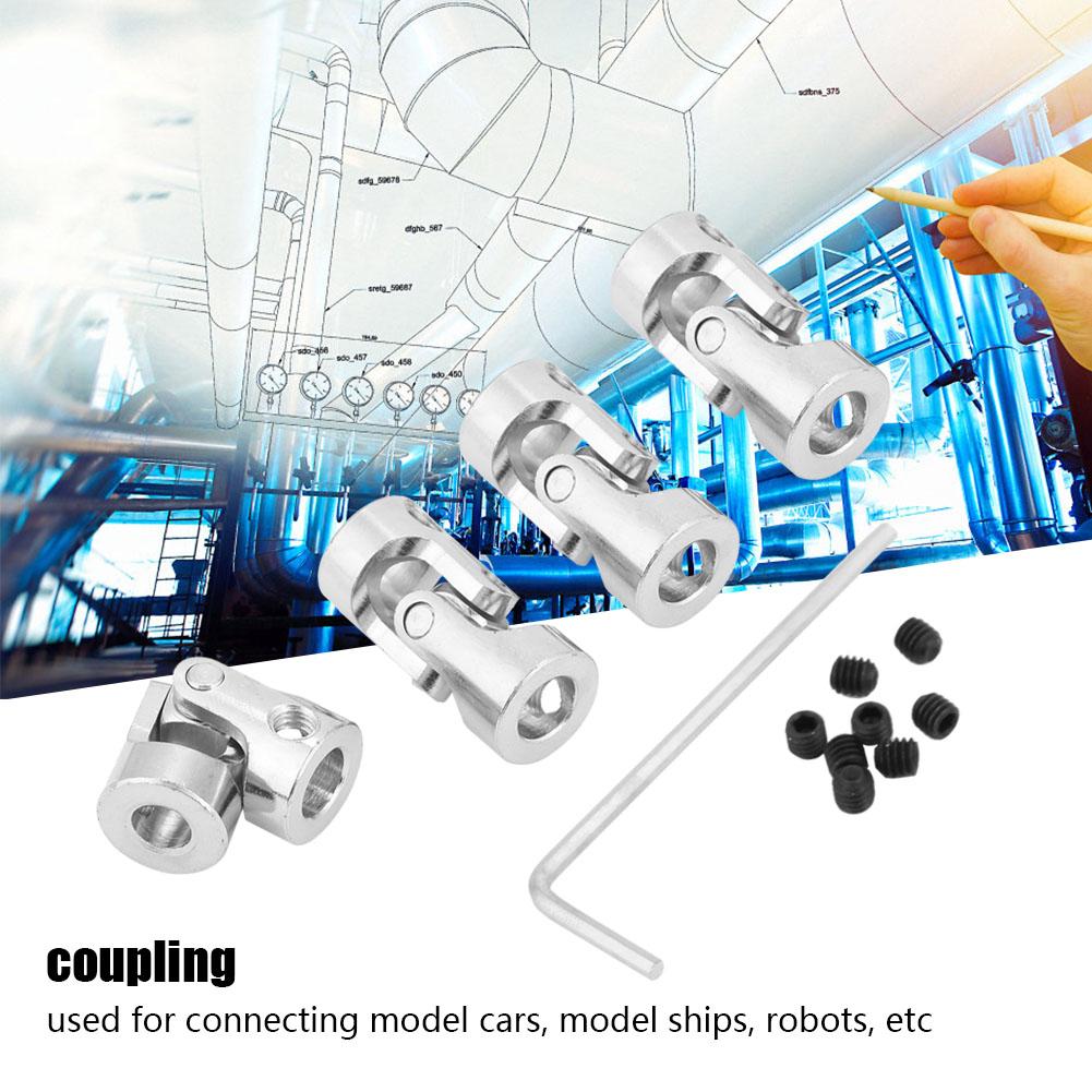 4pcs Shaft Coupling Motor Connector DIY Steering Length 23mm OD 11mm Universal Joint (4*5mm)
