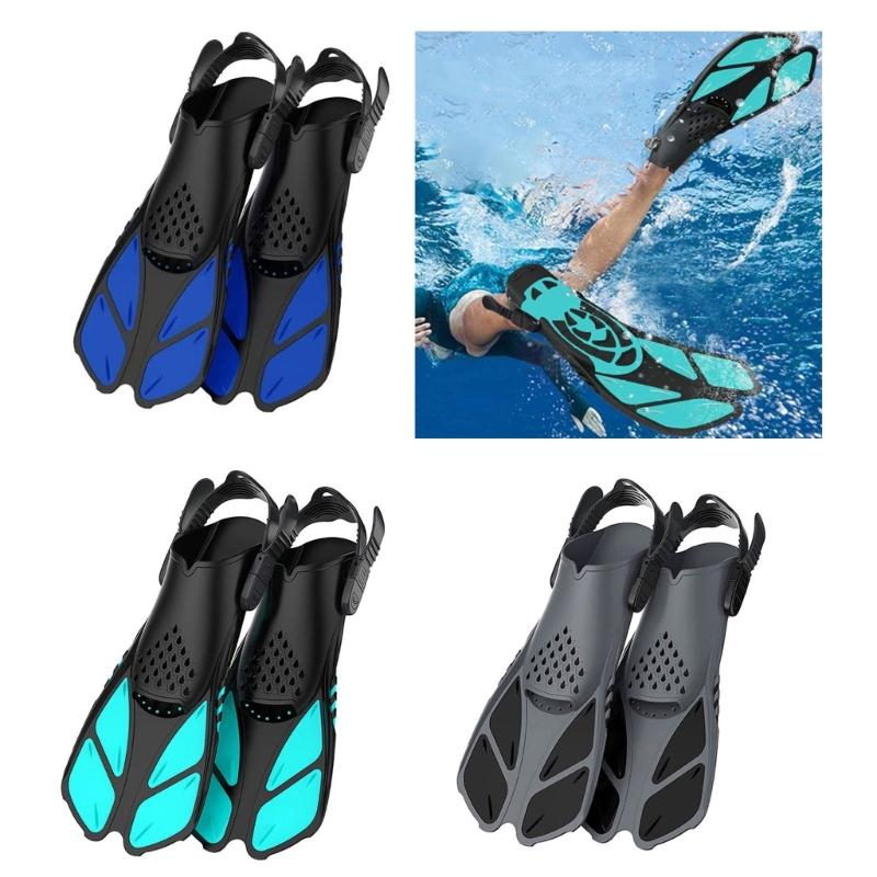 Adult Swimming Fins Open Heel Adjustable Straps Open Heel Snorkeling and Swimming Equipment Suitable for Swimming Diving