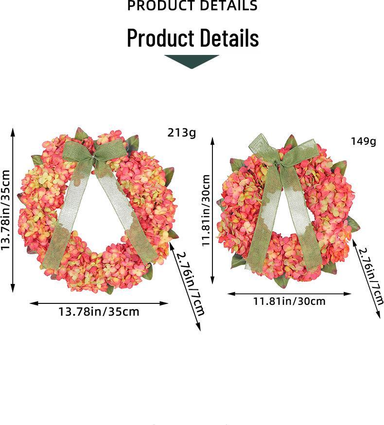 Thanksgiving Autumn Hydrangea Wreath - Pastoral Style Door & Wall Decor