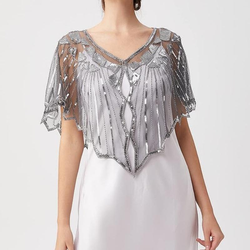 Sequins Coat Poncho Women Scarf Outfits Black Cape Ladies Scarves Party Outerwear Shawls Casaco Wraps Woman Clothes Robe Mujer