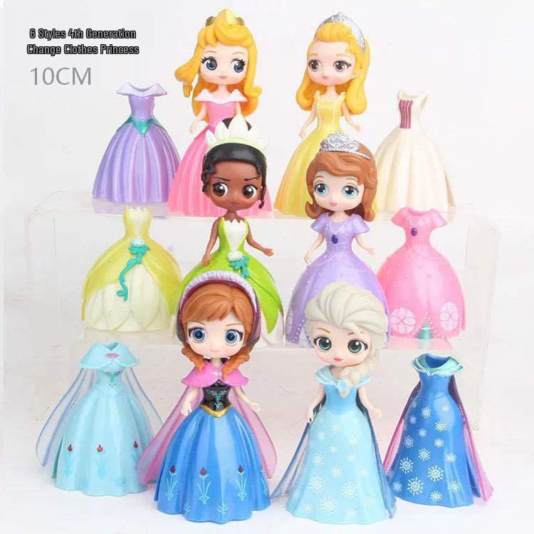 Princess Figure Set: Includes Changeable Outfits & Dolls for Kids' Pretend Play - Perfect Toy Gift for Girls