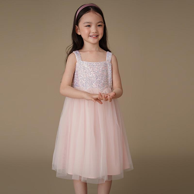 Hacikis Girls Pink Sequin Princess Dress 140