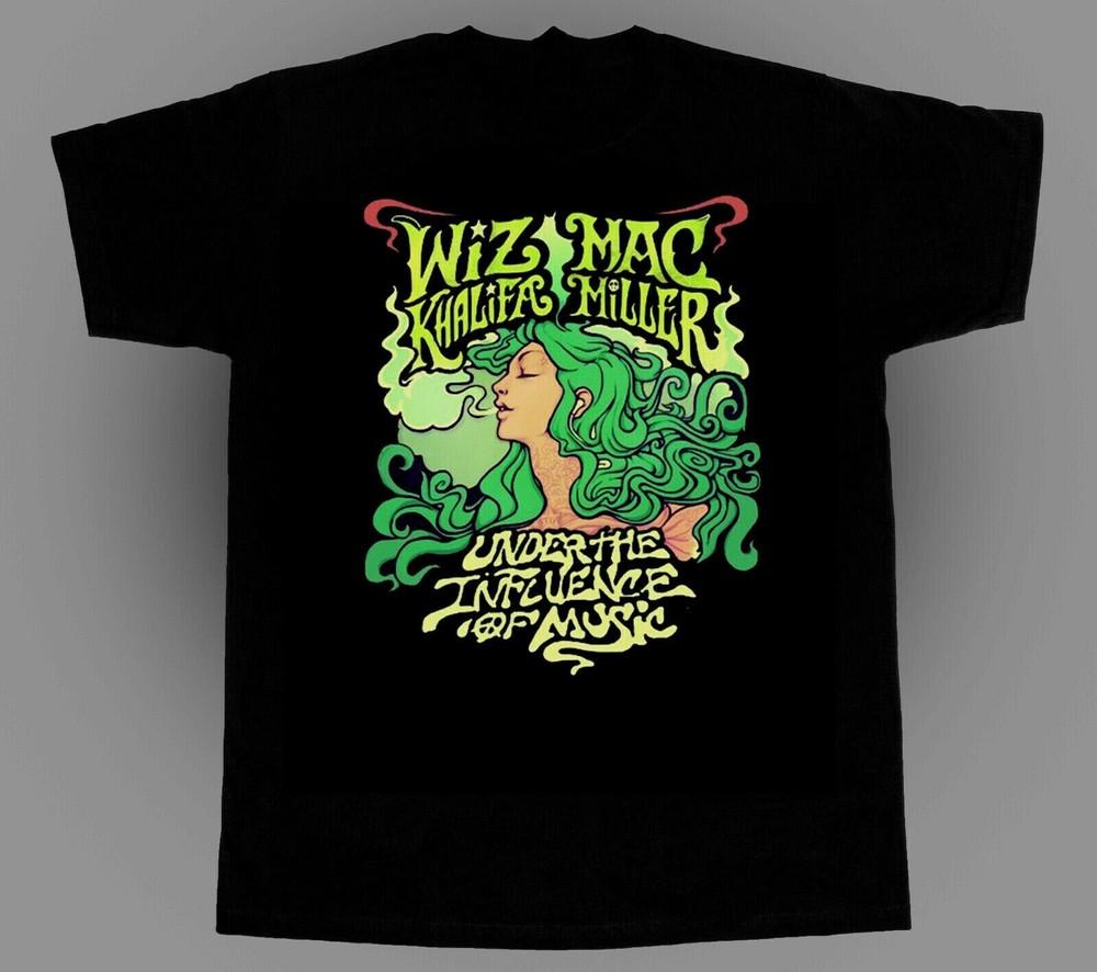Mac Miller Wiz Khalifa Concert Album Cotton Black Tshirt Unisex All Size Unisex T-Shirt S