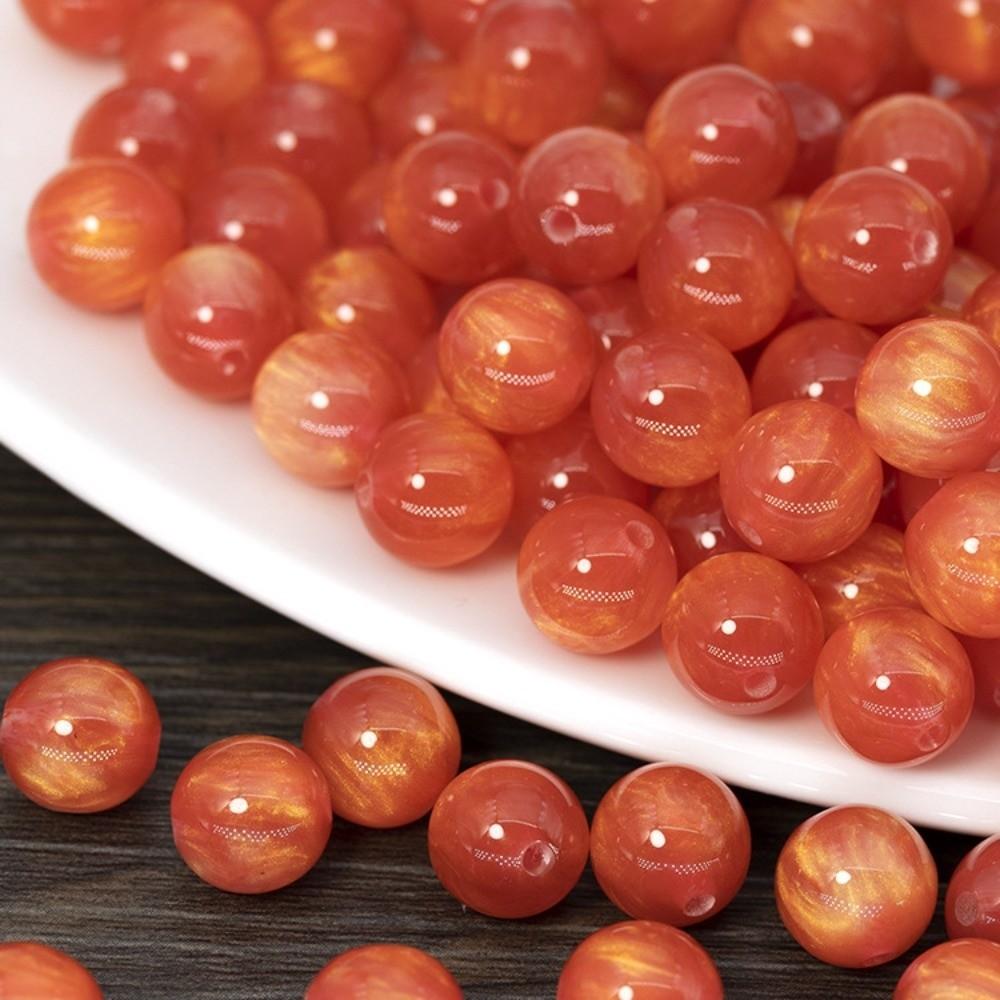 50pcs New 10mm Loose Spacer Beads Resin Round Jewelry Making Beads DIY Colorful DIY Charms Beads Necklace Making красный