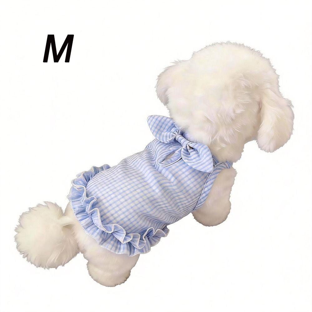 Rüschenrand Haustier Hundekleid Leicht Atmungsaktiv Haustierkleid Hundegeschirr Weste Frühling Sommer