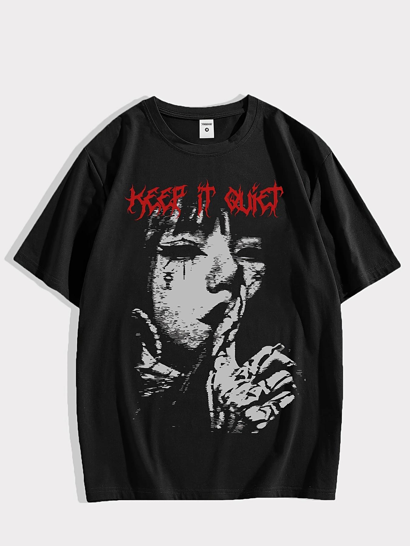 

Y2K Classic Gothic Style Short Sleeve Printed Cotton Crew Neck T-Shirt Harajuku Sports Streetwear Vintage Top Unisex S