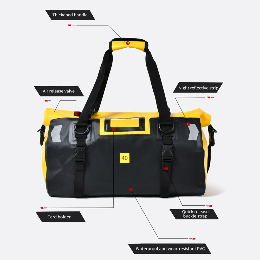 Motorrad Dry Bag, Große Kapazität Wasserdichte Duffle Bag mit Roll Top Verschluss, Schulter Gurte,
