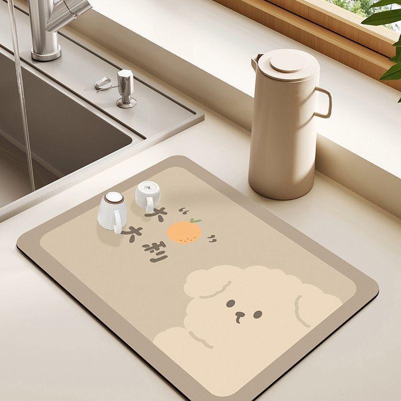 

Мягкий диатомовый коврик для сушки посуды на кухонной столешнице, простой бытовой коврик для стола, коврик для впитывания влаги, защитный коврик для барной стойки 40X60cm 15.7X23.6in