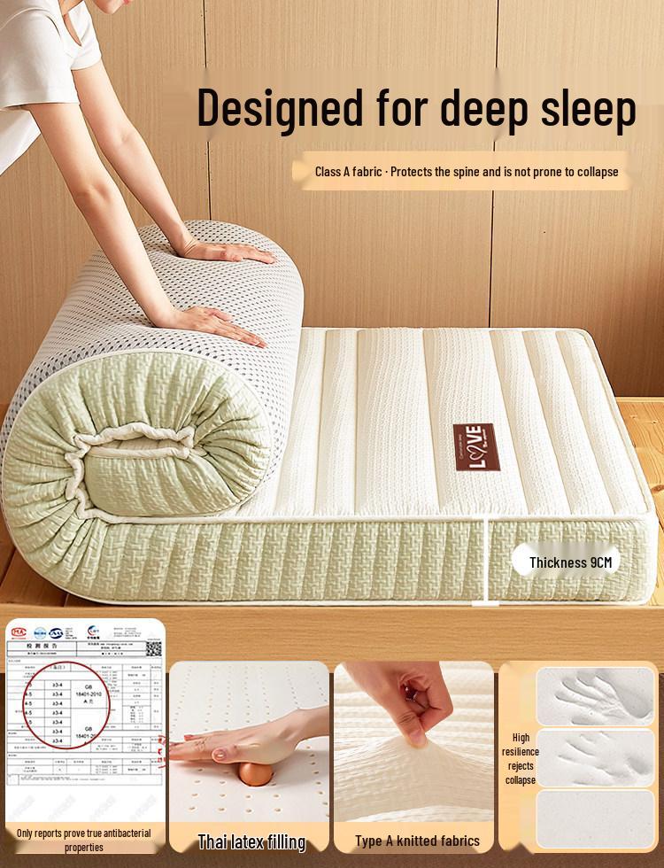Memory Foam Latex Single Bed Pad for Dorms - 90x190cm