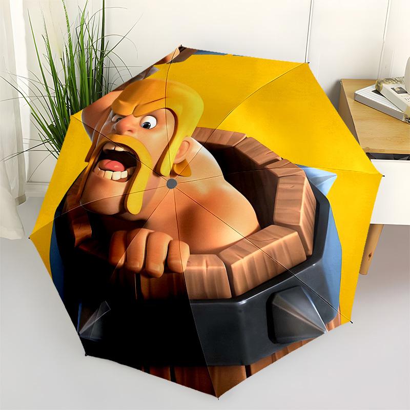 

Clash Royale, Barbarian Automatic Opening and Closing, 8 rib Structure Portable Umbrella, Suitable for Men and Women in All Seasons Perfect
