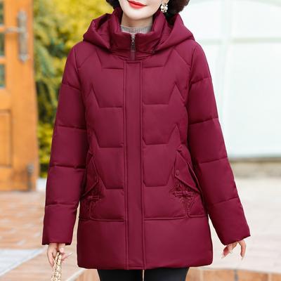 Wintermantel Damen Dick Warm Oberbekleidung Kapuze Elegant Mittleren Alters Damenjacken Winter Übergröße Parkas