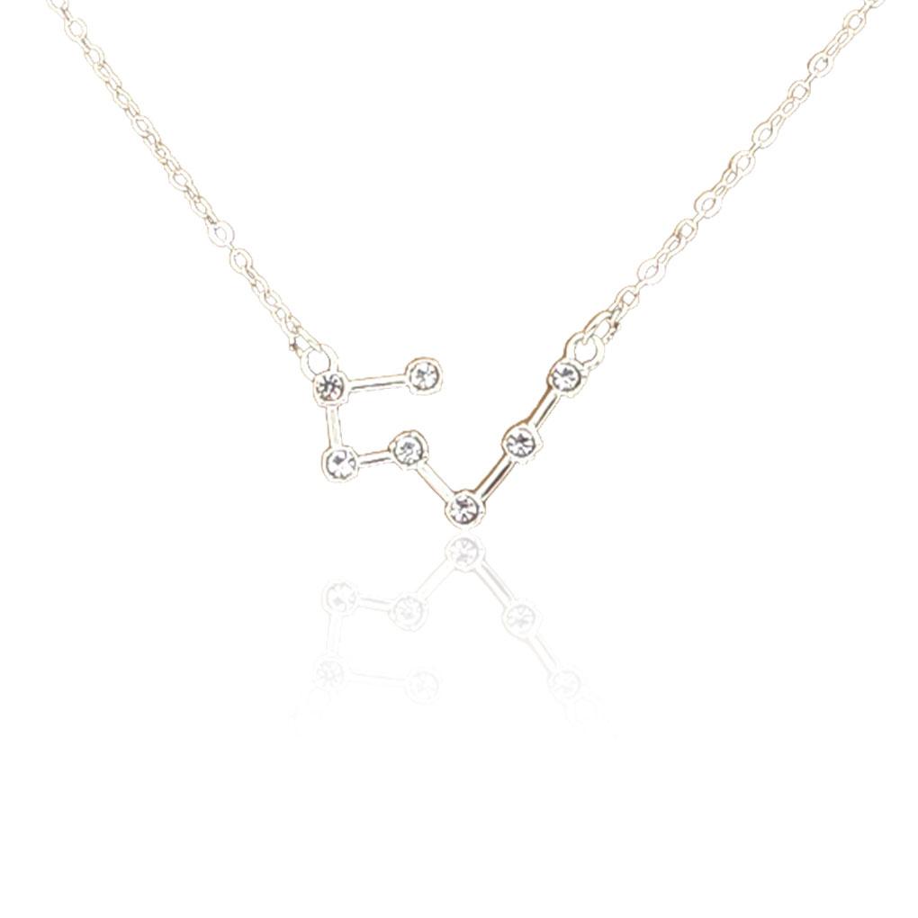 Ins Twelve Chic Friendship Necklace Sign Chain Jewelry Creative Charm Pendant DIY Rhinestone Zodiac for Lover Festival Gifts