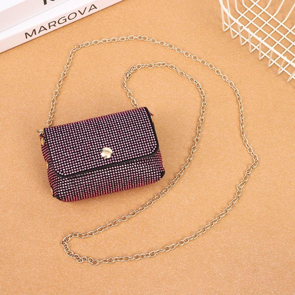 

Маленькая сумка-кошелек для монет, блестящая сумка для губной помады со стразами, женская сумка через плечо на цепочке для улицы