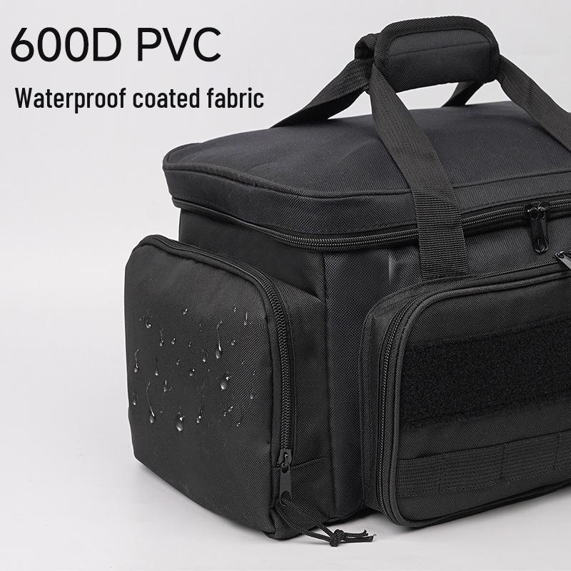 Sac de rangement d'outils tactique noir amélioré avec couvercle de support, fond épais, antidérapant, résistant à l'usure.