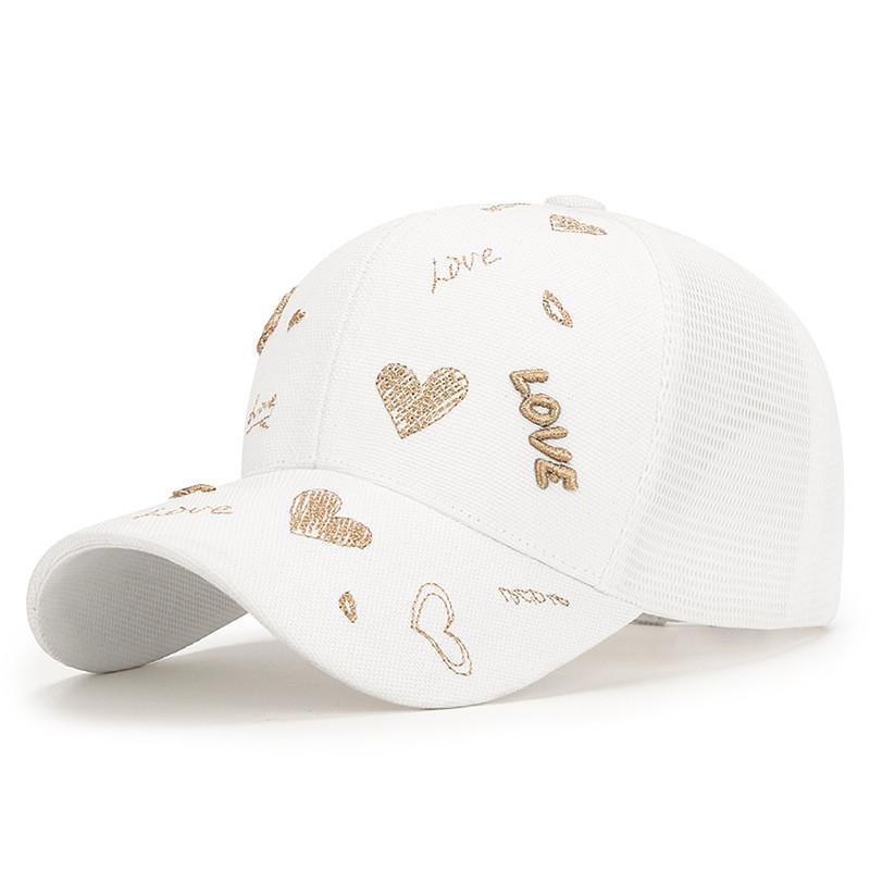 Love Heart Cap For Women With Breathable Polyester Material Sun Protection Casual Summer Hat