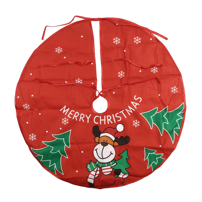 Cute Santa Snowman Printed Christmas Tree Skirt Mat Farmhouse Tree Skirts Indoor Ourdoor Merry Christmas Holiday Party Decor