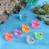 10/20PCS Luminous Mini Ducks Moss Microlandscape Miniature Duck Figurines Fairy Garden Accessories Home Decor Glow Dark Toys