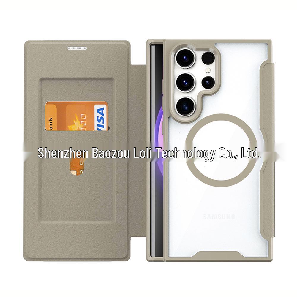 Samsung S24ultra Manyetik Magsafe Özelliğine Sahip S23Plus Deri Kapaklı Kılıf