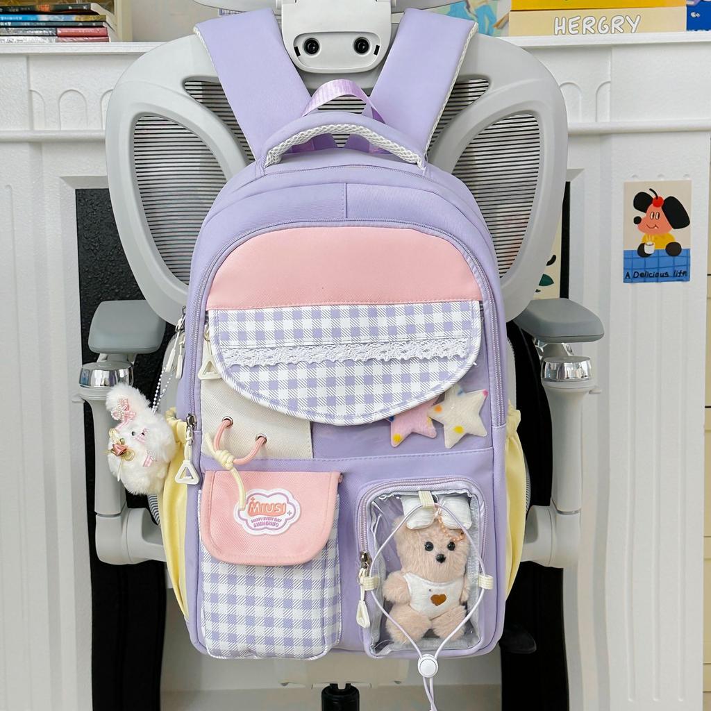 Schoolbag two-dimensional dopamine pain bag cute student schoolbag campus student schoolbag large capacity transparent pain bag