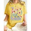 Happy Romantic Love Flowers Print T Shirt Woman O-Neck Oversized T-Shirts Women Breathable Short Sleeve Summer Cotton