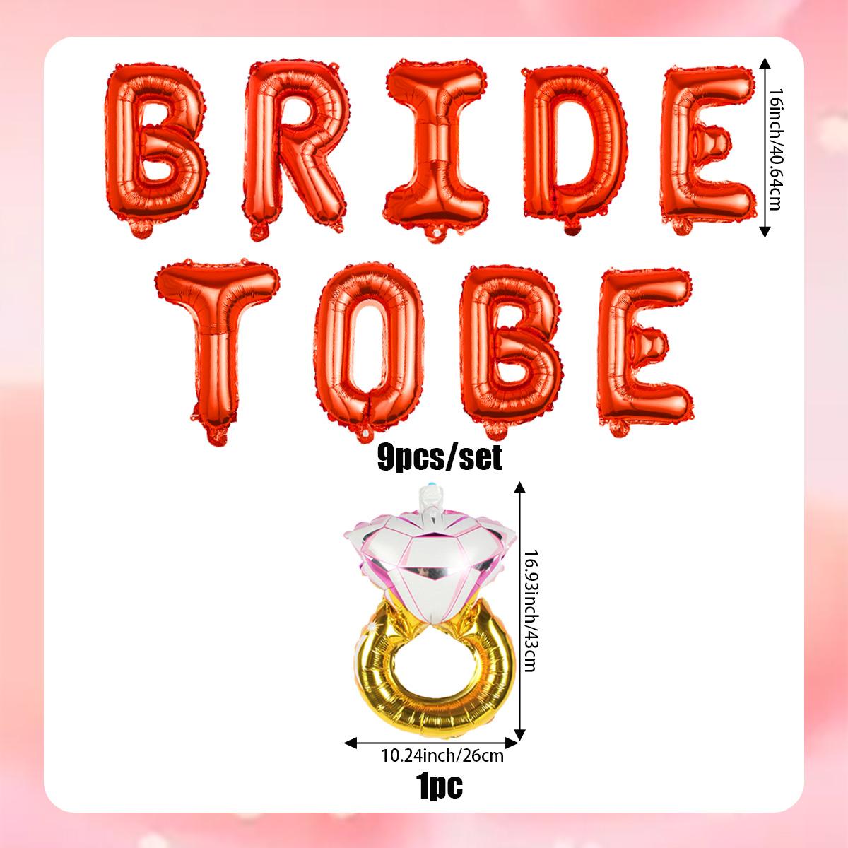 

Набор из 10 розовых шаров Bride To Be для помолвки/Дня святого Валентина, свадебное украшение, алфавитные шары с соломинкой для надувания Other