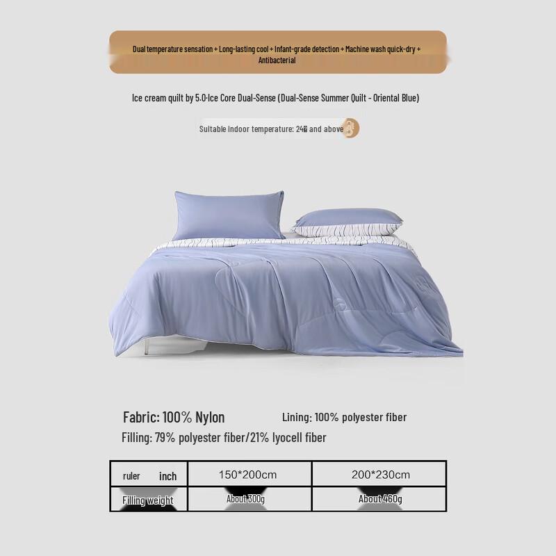 Mercury Home Textiles Ice Core Dual-Feel Summer Cooling Quilt