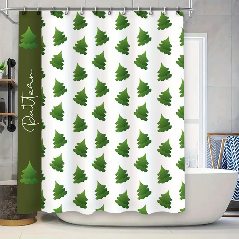 

Зеленая сосна принт рождественская елка занавеска для душа для декора ванной комнаты домашние аксессуары зеленый белый узор занавески для душа 72 дюйма 90x180cm