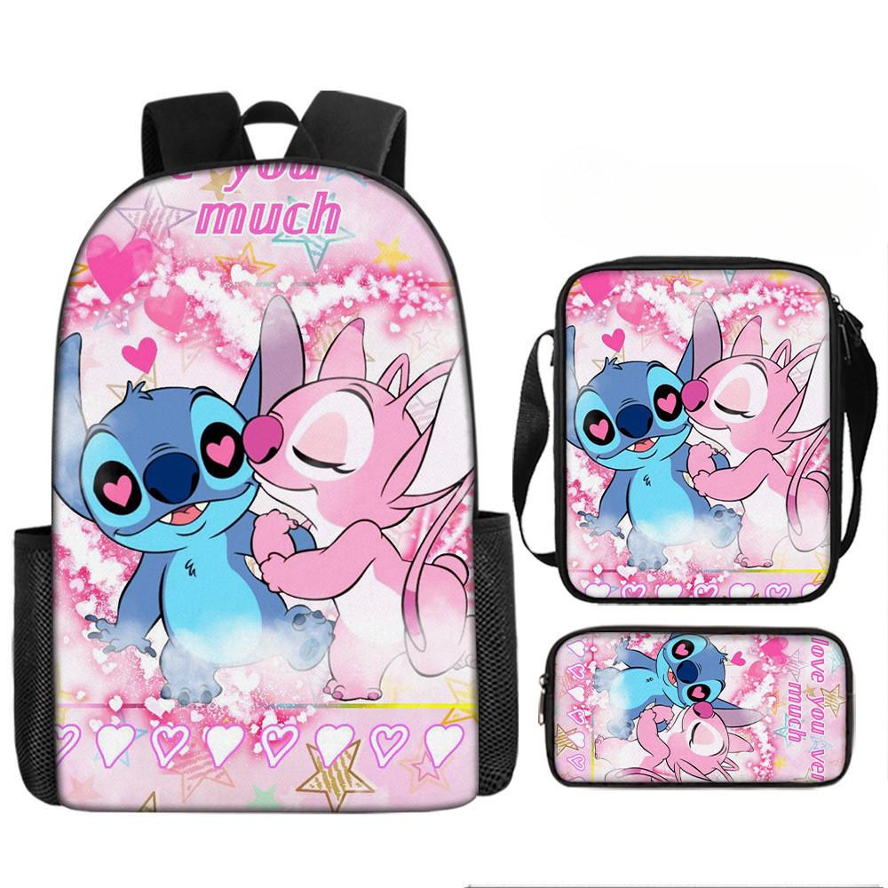 Stitch Backpack Cartoon Set With Lightweight Breathable For Students Elementary