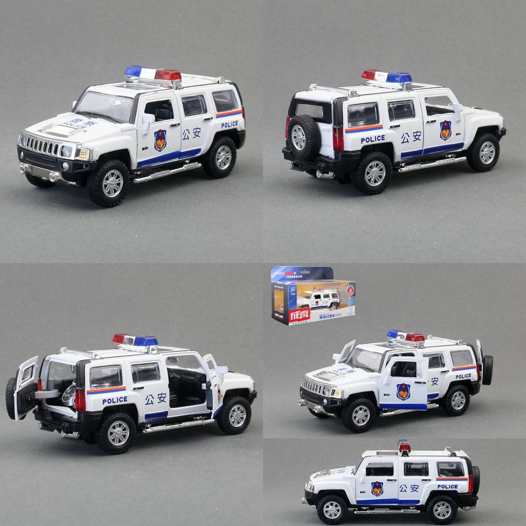 Legierung Automodell Hummer H3 Polizei-SUV mit Ton und Licht für Kinder zum Spielen