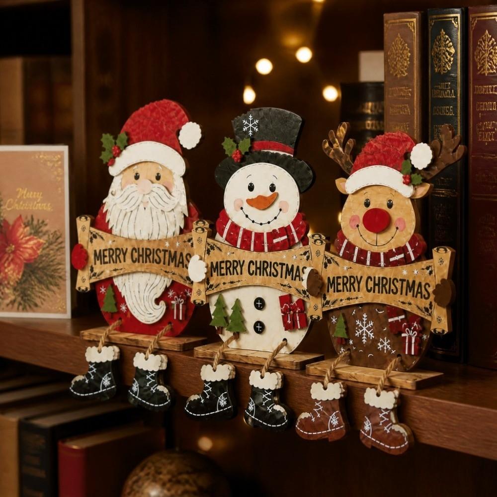 2D Flat Holiday Party Decorations Lightweight Solid Wood Wall Hanging Decor Home Decor