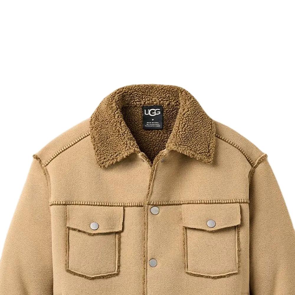 UGG Jackets Men's Khaki Lapel Moderate Other (Unisex) Jackets 1171455 | Sand
