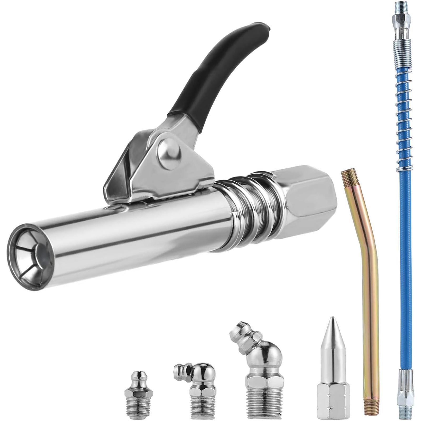 

Grease Guns Fittings Coupler 10000PSI Working Pressure with Easy to Lock Handle 1/8 NPT Quick Release Coupler 1