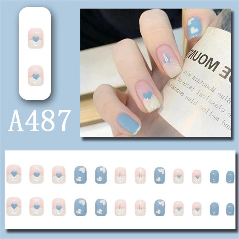 Manicure Sheet, Fake Nails, Finished Product, Simple Lemon Ice Style Manicure, Hair Change, Wearing Nails