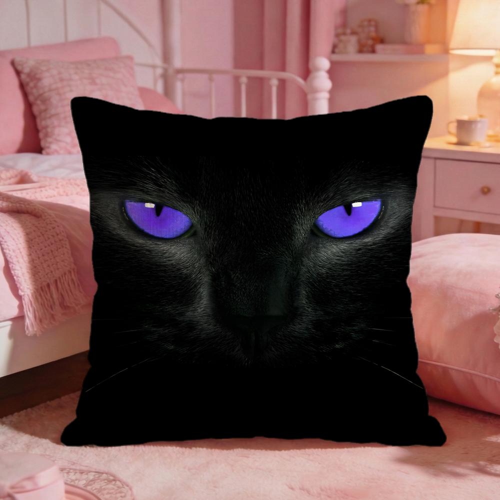 Black Cat Cute Cushion Cover Premium Comfort Reversible Pillow Cove Two In One Design For Any Room Car Interior