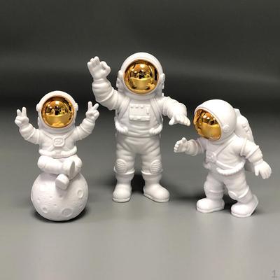 3pcs Astronaut Figurines Miniatures Character Spaceman Outer Space Shelf Collectible