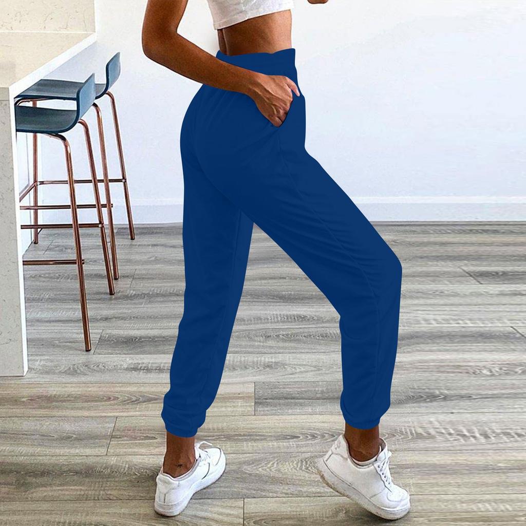 Damesmode Sport Effen Kleur Trekkoord Zak Casual Joggingbroek Broek