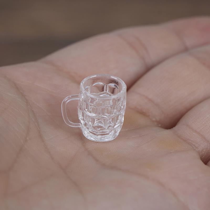 2Pcs 1:12 Dollhouse Mini Resin Wine Glass Simulation Drink Cup Model Toys