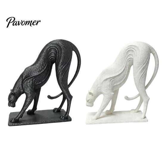 Car Interior Ornament 3D Printed Bending Leopard Figurine, Modern Abstract Cheetah Sculpture for Bold Enterprise Spirit Gift Desk Shelf, Minimalist