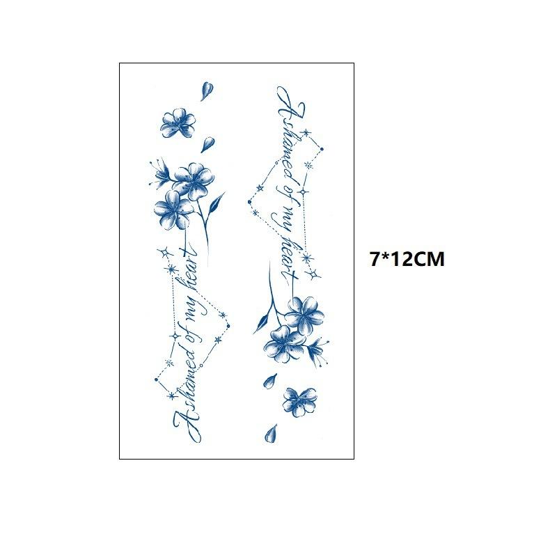 Model mic Fluture Val de mare Coada de pește Cealaltă parte Floare Suc proaspăt Mic Simulare pe bază de plante Cufăr Transfer de apă Autocolant tatuaj