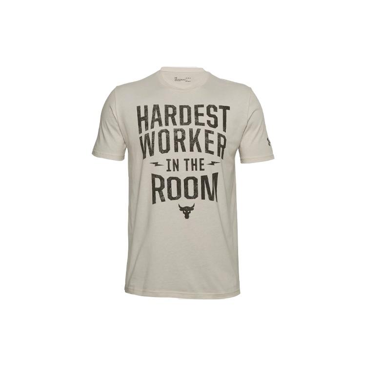 Under Armour Letter Printing Johnson Training Sports Male White Men s 1357190-110 XXL