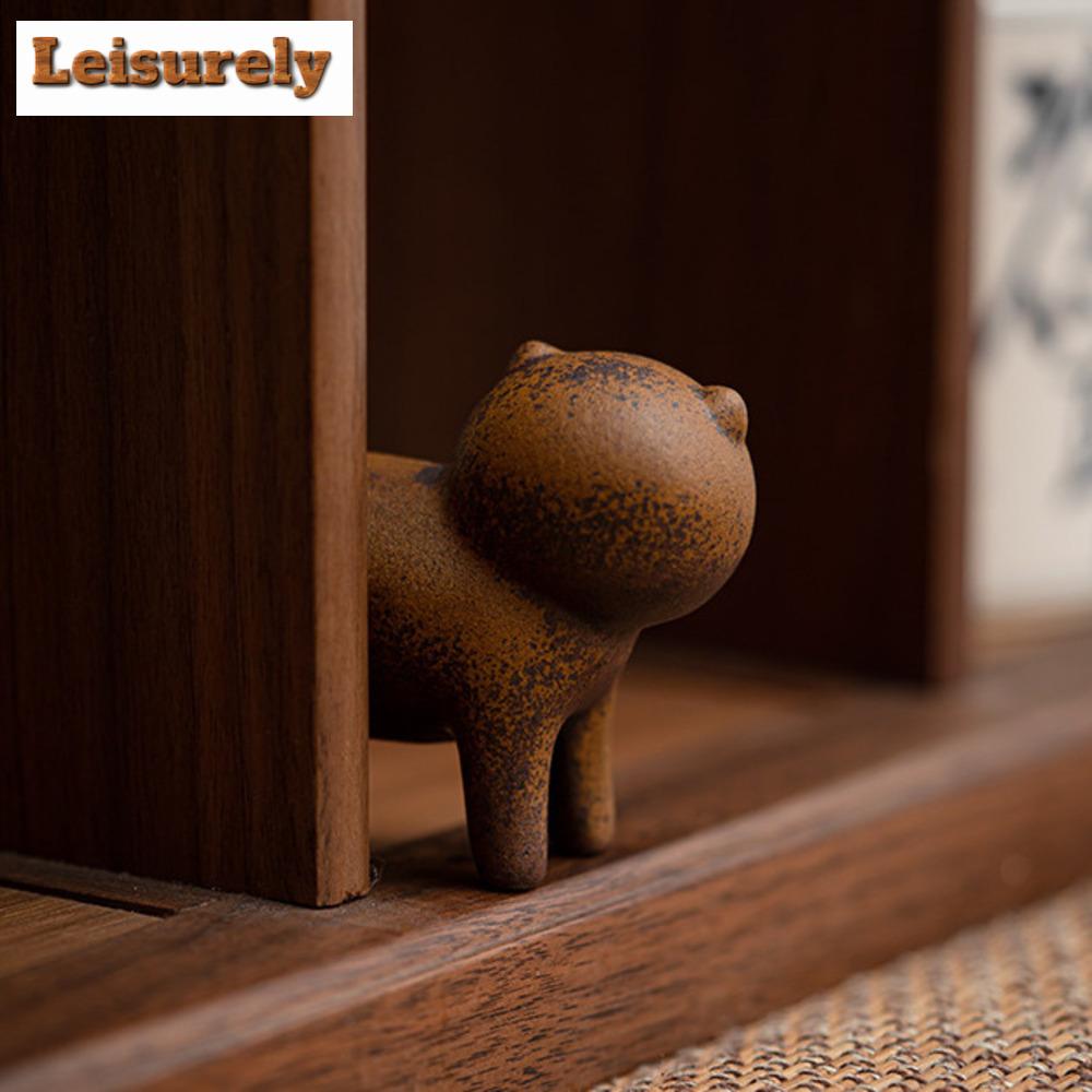 Sauce Glazed Rough Pottery Tea Pet Old Rock Mud Toad Tea Figurine Teapot Lid Holder Tea Statue Tea Ceremony Supplies Ornaments