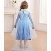 Elsa Die Eiskönigin 2 Kleid für Mädchen, Eisprinzessin, Premium-Stoff, 140 cm, Alter 6-7, Kaiserblau