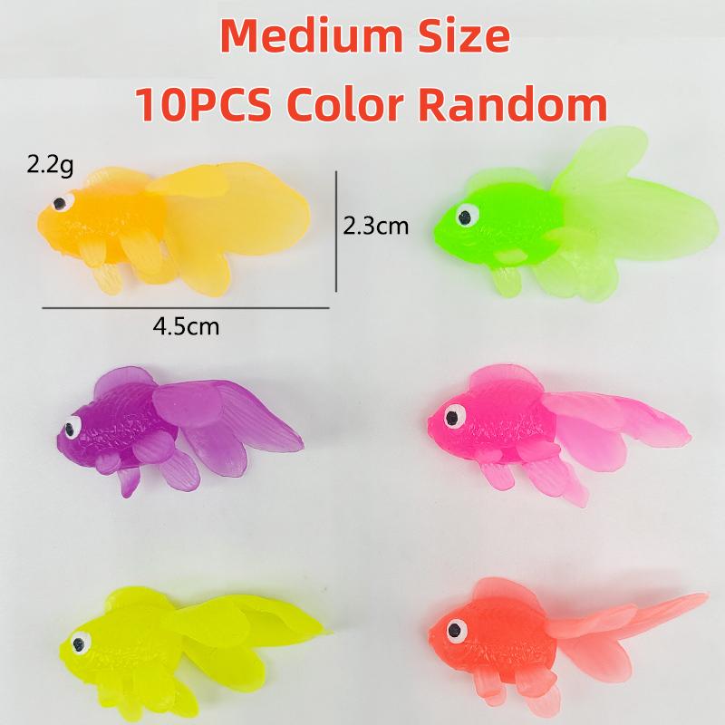 

10Pcs Simulation Goldfish Toy Soft Rubber Colored Fake Goldfish Model Kindergarten Children Fishing Fish Baby Water Play Toy