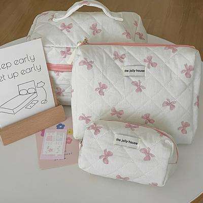 1 Stück schickes koreanisches Federmäppchen für Mädchen, süße Einfachheit, weiße Farbe, Schleife, Federmäppchen für Studenten, weiche Schreibwarentasche mit hoher Kapazität