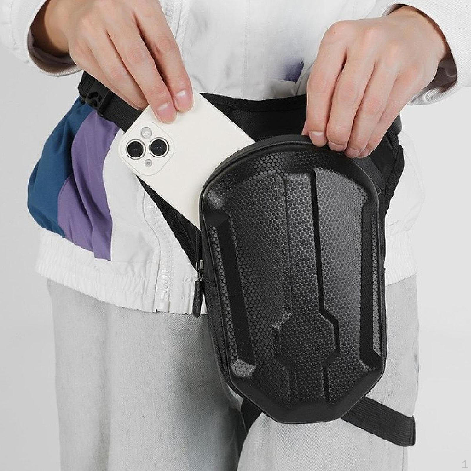 

Motorcycle Leg Bag Drop Metal Zipper Closure Sturdy Gift Thigh Pouch for чёрный